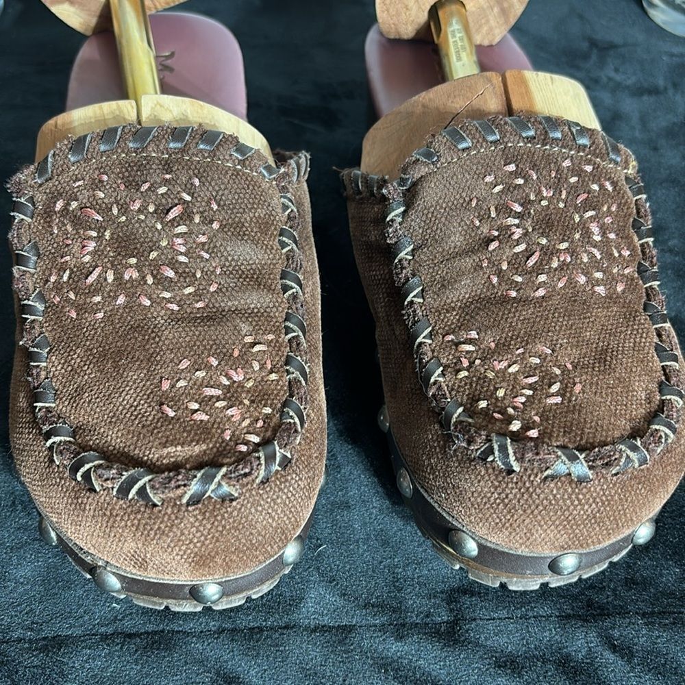 Mudd Vintage 90s Y2k Rosey Fabric Clog Embroidered - image 3